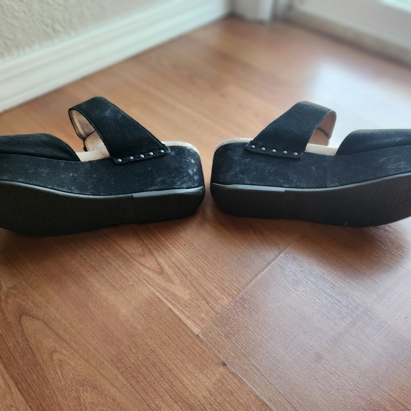 Dansko Black Wedge Sandals - Picture 2 of 5